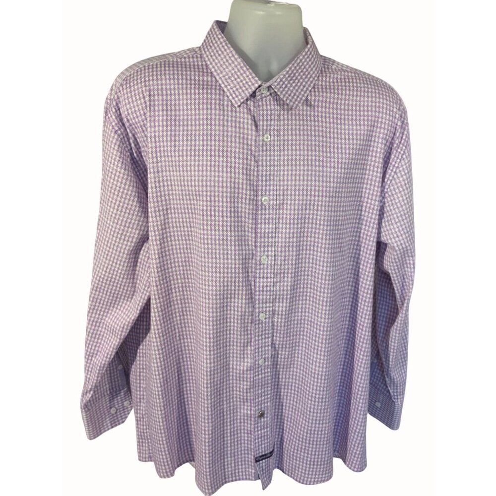 English Laundry Mens Lavender Gingham Long Sleeve Button Down Shirt XL